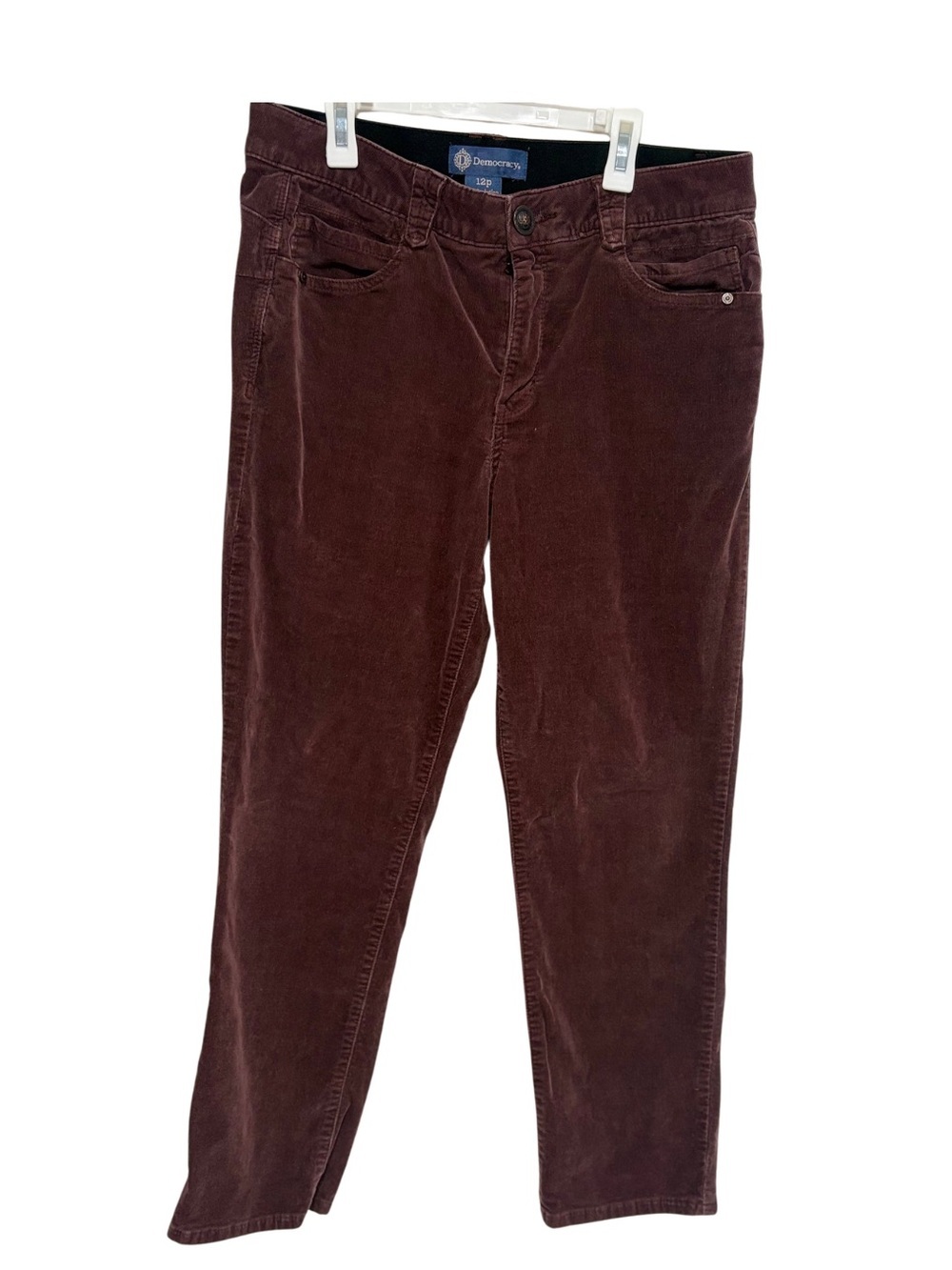 “Ab"solution Mid-Rise Corduroy Straight Leg Pants Tan Brown Size 12 - Picture 2 of 7